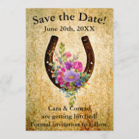 Hufeisen mit Aquarellfarben Save the Date