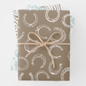 Hufeisen, Paisley, Papierblätter aus Holz Geschenkpapier Set (Beispiel)