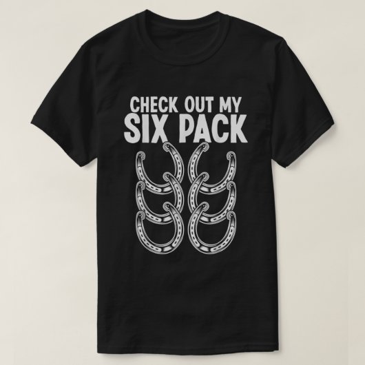 Hufeisen Pitching Game Karo Mein Sixpack Tosser T-Shirt (Design vorne)
