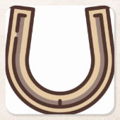 Hufeisen Rechteckiger Pappuntersetzer (Vorderseite)