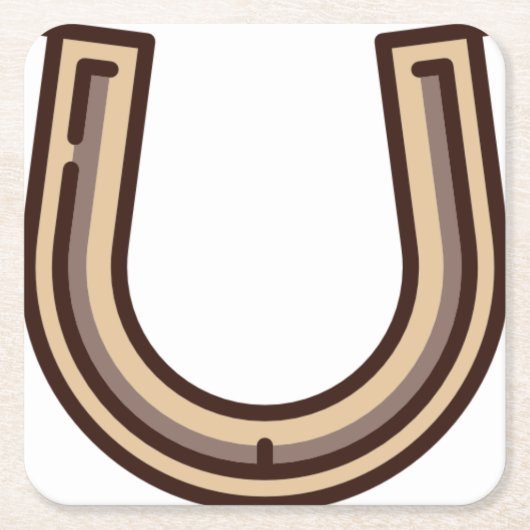 Hufeisen Rechteckiger Pappuntersetzer (Vorderseite)