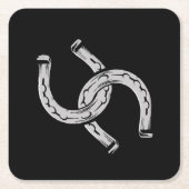 Hufeisen Rechteckiger Pappuntersetzer (Vorderseite)