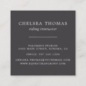 Hufeisen | Reitlehrer Quadratische Visitenkarte (Rückseite)