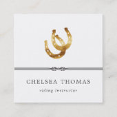 Hufeisen | Reitlehrer Quadratische Visitenkarte (Vorderseite)