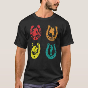 Hufeisen Retro Stil Glücklich T-Shirt