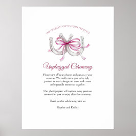 Hufeisen rosa Bänder Kunst unplugged Hochzeit Poster