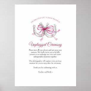 Hufeisen rosa Bänder Kunst unplugged Hochzeit Poster