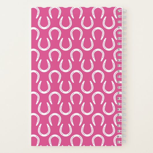 Hufeisen Rosa PferdeNAME Pet Barn Fun Notizblock (Rückseite)