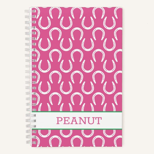 Hufeisen Rosa PferdeNAME Pet Barn Fun Notizblock (Vorderseite)