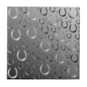 Hufeisen, Silber, Muster grau, Glück, Muster, Fliese (Vorderseite)