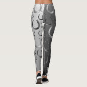 Hufeisen, Silber, Muster grau, Glück, Muster, Gras Leggings (Rückseite)