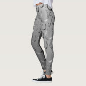 Hufeisen, Silber, Muster grau, Glück, Muster, Gras Leggings (Links)