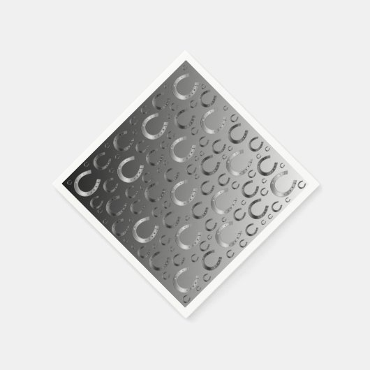 Hufeisen, Silber, Muster grau, Glück, Muster, Gras Serviette (Ecke)