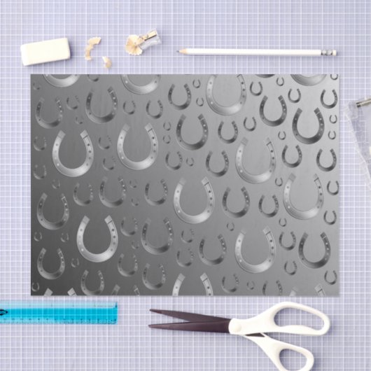 Hufeisen, Silber, Muster grau, Glück, Muster, Seidenpapier (Handwerk)