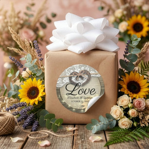 Hufeisen Sonnenblume Holz Land Hochzeit Danke Runder Aufkleber