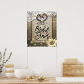 Hufeisen Sonnenblumen Brautparty Willkommen Poster (Küche)