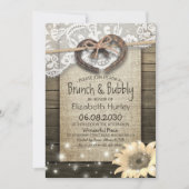 Hufeisen Sonnenblumen Brunch & Bubbly Brautparty Einladung (Vorderseite)