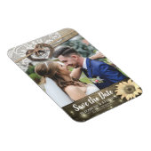 Hufeisen Sonnenblumen Hochzeit speichern das Date Magnet (Rechte Seite)