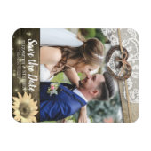 Hufeisen Sonnenblumen Hochzeit speichern das Date  Magnet (Horizontal)