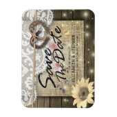 Hufeisen Sonnenblumen Land Hochzeit Save the Date Magnet (Vertikal)