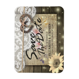 Hufeisen Sonnenblumen Land Hochzeit Save the Date Magnet