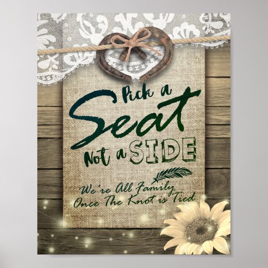 Hufeisen Sonnenblumen Wählen Sie einen Platz und k Poster (Vorne)