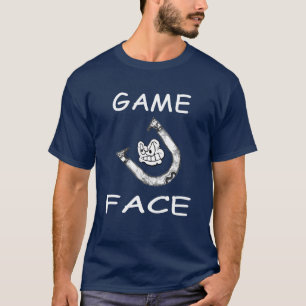 Hufeisen-Spiel-Gesichts-grundlegendes T-Shirt