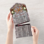 Hufeisen & Spitzen Gettin' Hitched Wedding All In One Einladung (Abreißen)