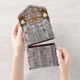 Hufeisen & Spitzen Gettin' Hitched Wedding All In One Einladung