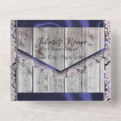 Hufeisen & Spitzen Gettin' Hitched Wedding All In One Einladung (Rückseite)