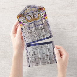 Hufeisen & Spitzen Gettin' Hitched Wedding All In One Einladung