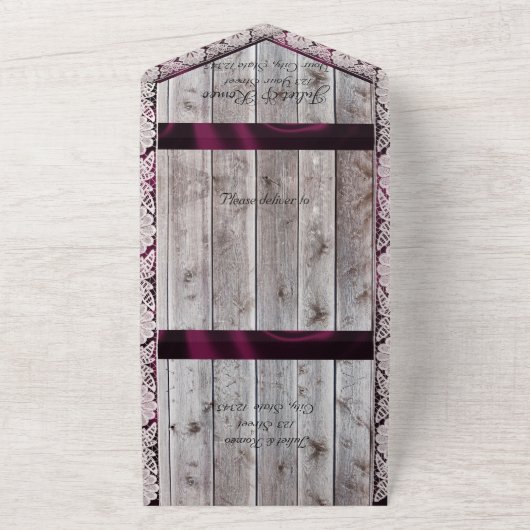 Hufeisen, Spitzen und Wildblumen werden heftig All In One Einladung (Außenbereich)