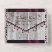 Hufeisen, Spitzen und Wildblumen werden heftig All In One Einladung (Rückseite)