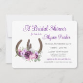 Hufeisen und Blume Brautparty aus Holz Inv Einladung (Vorderseite)