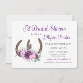 Hufeisen und Blume Brautparty aus Holz Inv Einladung