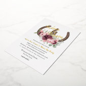 Hufeisen und Burgunder Pink Blumenzwiebeln Folieneinladung (Gedreht)