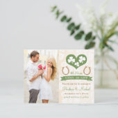 Hufeisen und Kleeblatt Save the Date Ankündigungspostkarte (Stehend Vorderseite)