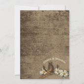 Hufeisen und Milchäschen Rustikales Burlap Einladung (Rückseite)