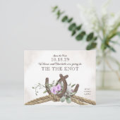 Hufeisen und Papageienblume Save the Date Postkarte (Stehend Vorderseite)