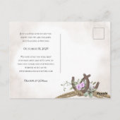 Hufeisen und Papageienblume Save the Date Postkarte (Rückseite)