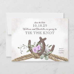 Hufeisen und Papageienblume Save the Date Postkarte