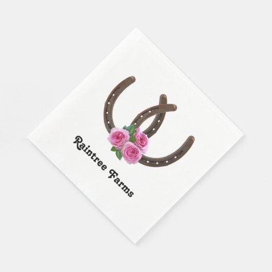 Hufeisen und Rose Serviette (Ecke)