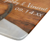 Hufeisen und Satin Country-Barn-Hochzeit Schneidebrett (Ecke)