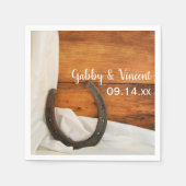 Hufeisen und Satin Country-Barn-Hochzeit Serviette (Vorderseite)