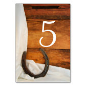 Hufeisen und Satin Western Hochzeiten Tischnummern (Rückseite)