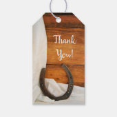 Hufeisen und Satin Western Stall Gastgeschenk Hoch Geschenkanhänger (Vorderseite)