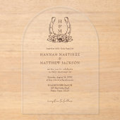 Hufeisen und Wappen Western Acryleinladungen (Vorderseite)