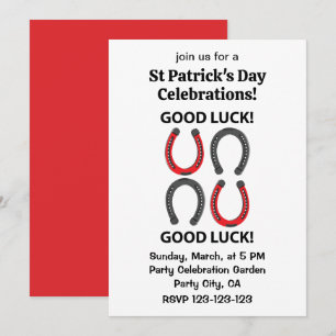 Hufeisen Viel Glück St. Patrick's Day Hufeisen Einladung