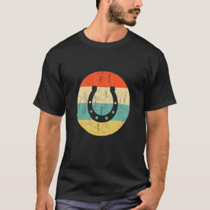 Hufeisen Vintage Retro Reiter Stil Glückliches Out T-Shirt