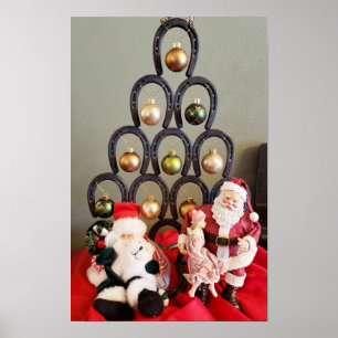 Hufeisen-Weihnachtsbaum Santa Claus Fotografie Poster